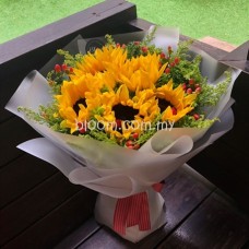 Sunflower Hand Bouquet 08 (10 Stalks Sunflowers)
